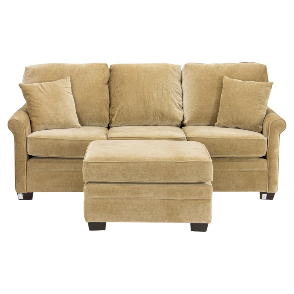A contemporary sofa with ottoman (1 of 4)