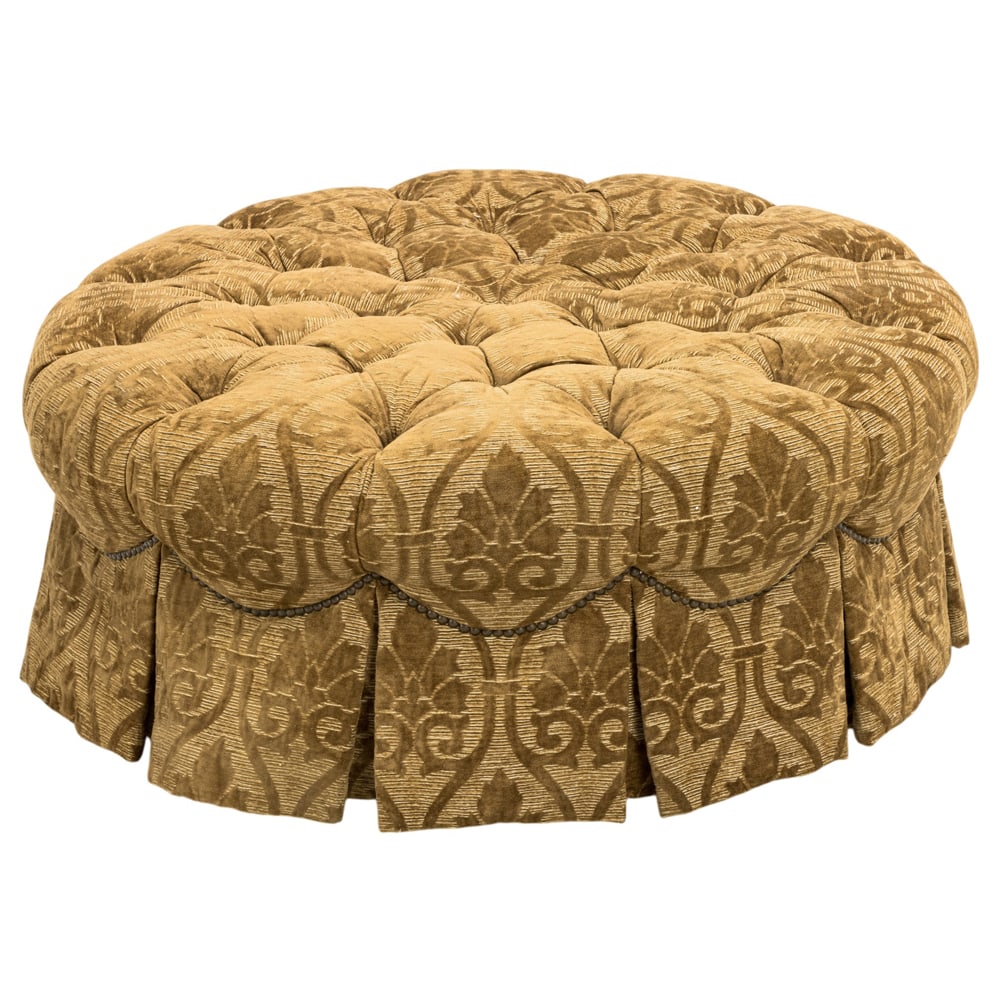 A custom circular pouf or ottoman - 2