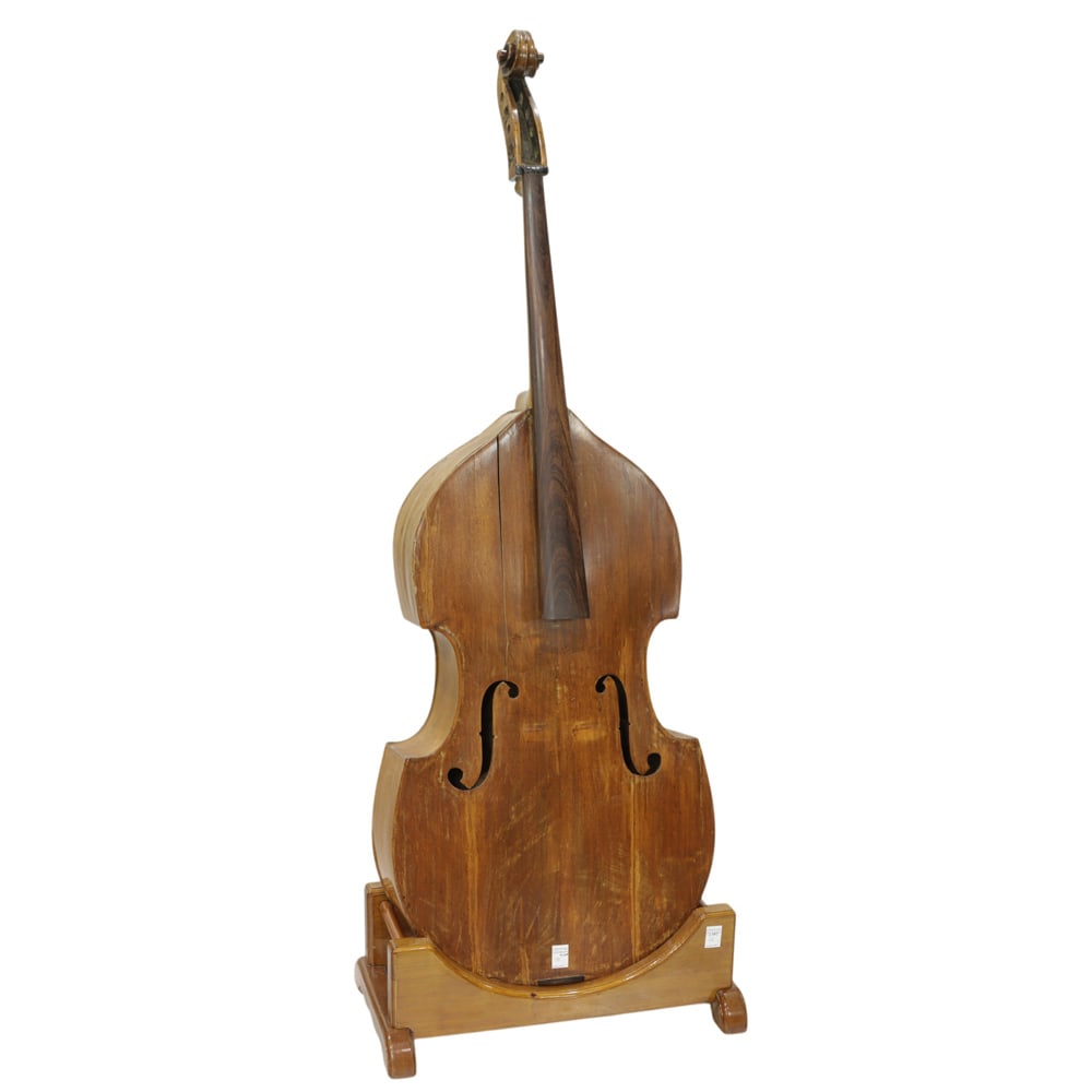 An antique upright bass on stand (1 of 5)