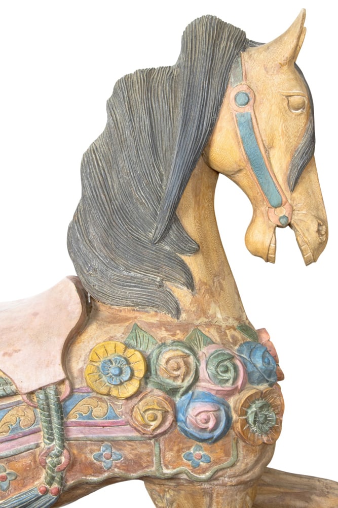 A polychrome decorated carousel horse - 2