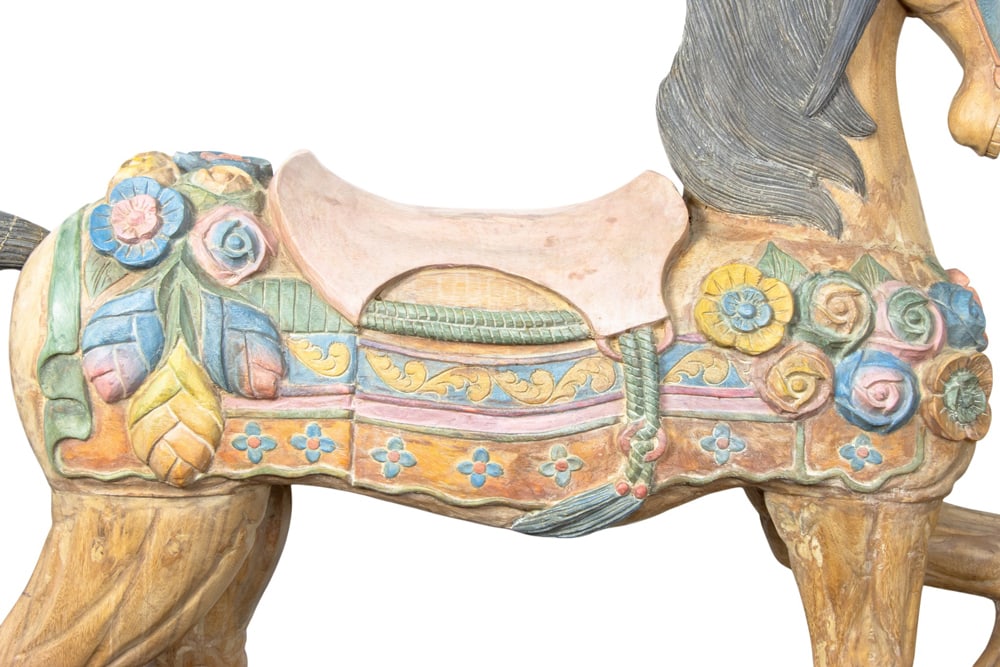 A polychrome decorated carousel horse - 5