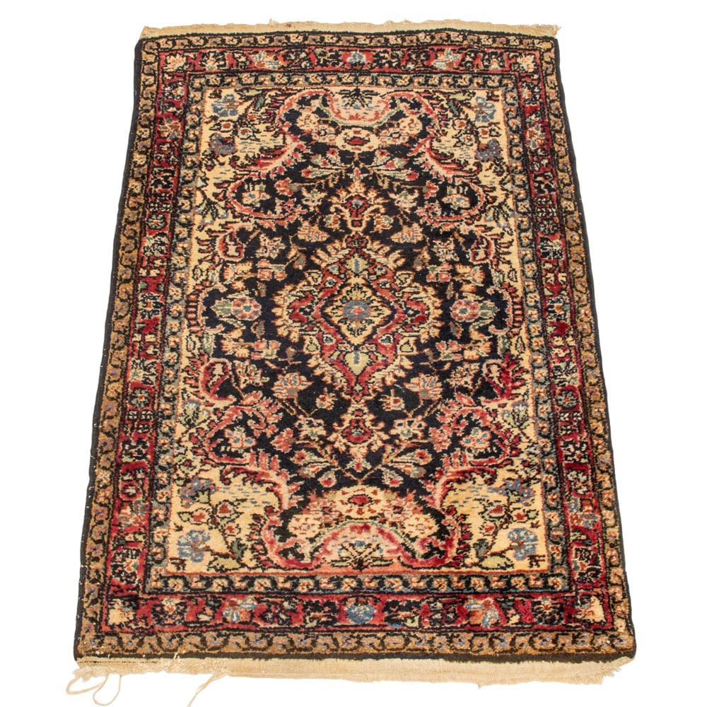 A Persian Hamadan carpet: A Persian Hamadan carpet, 3'11" x 2'8". Property of a private collection, Presidio Heights, San Francisco
