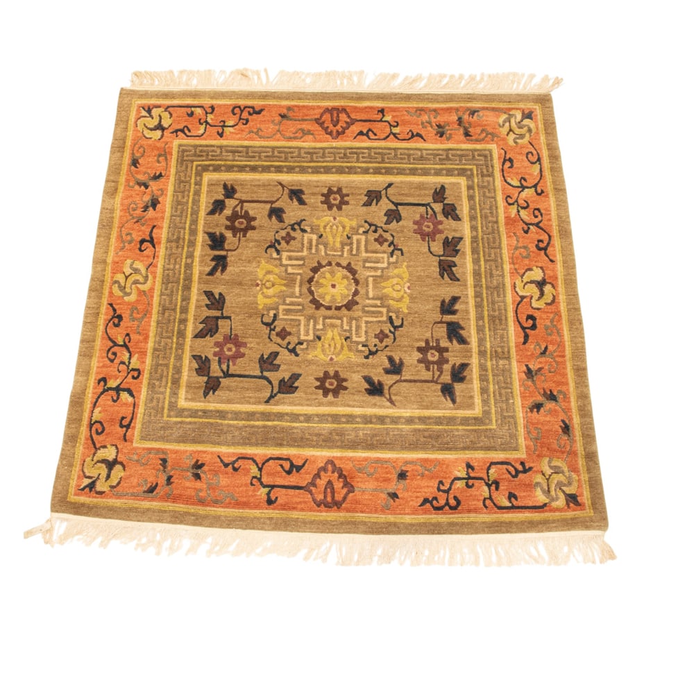 A Nepalese carpet: A Nepalese carpet, 3'3" square