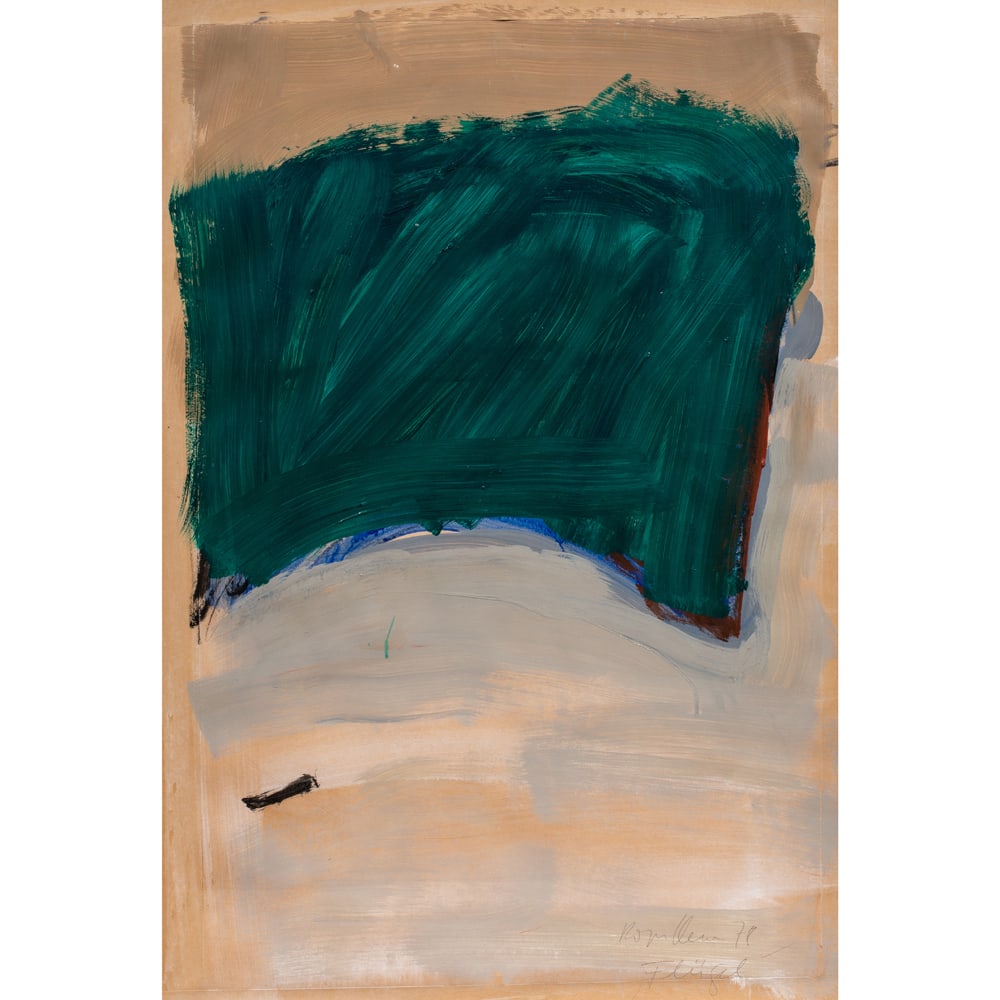 Painting, Roger Herman: Roger Herman (American, b. 1947), "Flugel," 1978, gouache on paper, signed, titled, and dated lower right, sheet: 35"h x 24.25"w, overall (with frame): 41"h x 29"w. Provenance: Purchased at Creative