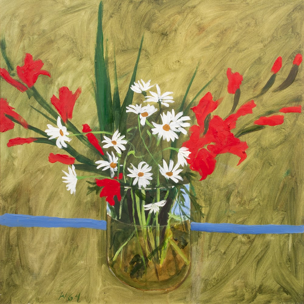 Painting, Bryan Wilson: Bryan Wilson (American, 1927-2002), "Farouche Extreme," 1964, oil on canvas, initialed and dated lower left, signed, titled, and dated verso, gallery label (Gump's, San Francisco, CA) affixed verso,