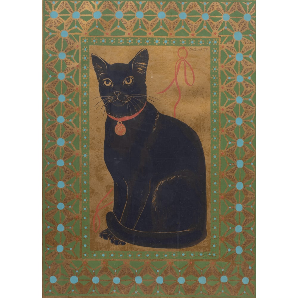 Print, Dorr Bothwell: Dorr Bothwell (American, 1902-2000), "Circe's Cat," 1974, screenprint, pencil signed lower right, titled lower left, edition 6/28, image: 22"h x 16"w, overall (with frame): 29.5"h x 23"w