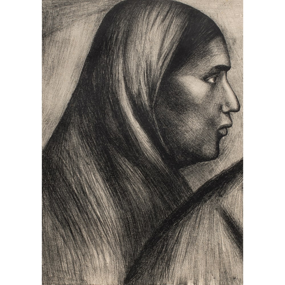 Print, Jose Clemente Orozco: Jose Clemente Orozco (Mexican, 1883-1949), Woman in Profile, lithograph, pencil signed lower right, sight: 14.5"h x 10"w, overall (with frame): 24"h x 18.5"w