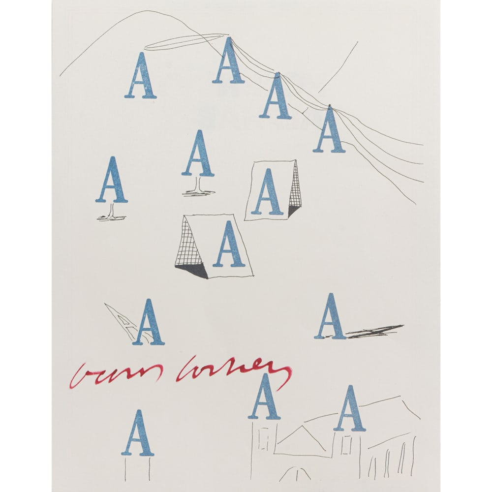 Print, David Hockney: David Hockney (British, 1937-2026), "Hockney's Alphabet: Letter A," offset print, pen signed lower left, sheet (unframed): 11.25"h x 9"w