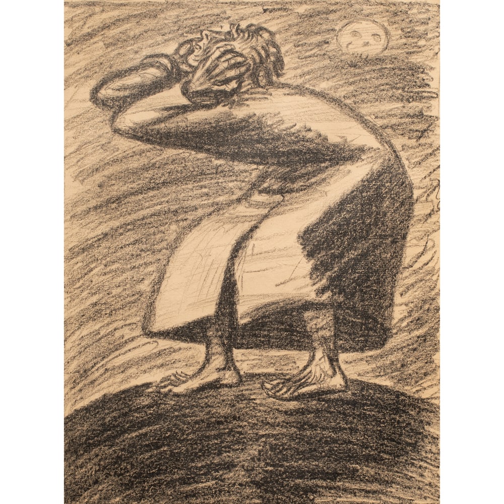 Print, Ernst Barlach: Ernst Barlach (German, 1870-1938), "Ex Profundis," 1924, lithograph, pencil signed lower right, sight: 15"h x 11"w, overall (with frame): 23"h x 17.25"w