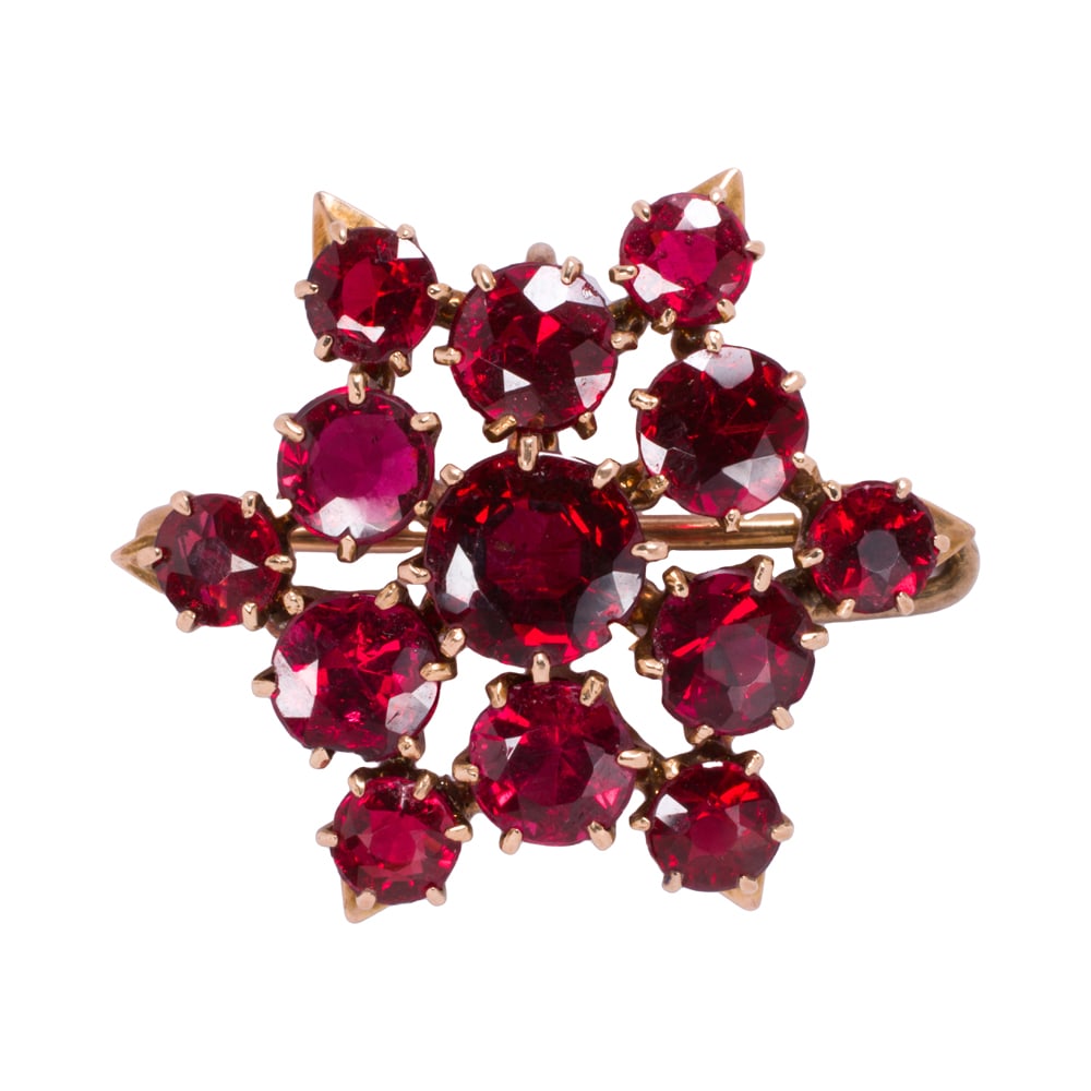 A garnet and 14k gold brooch (1 of 1)