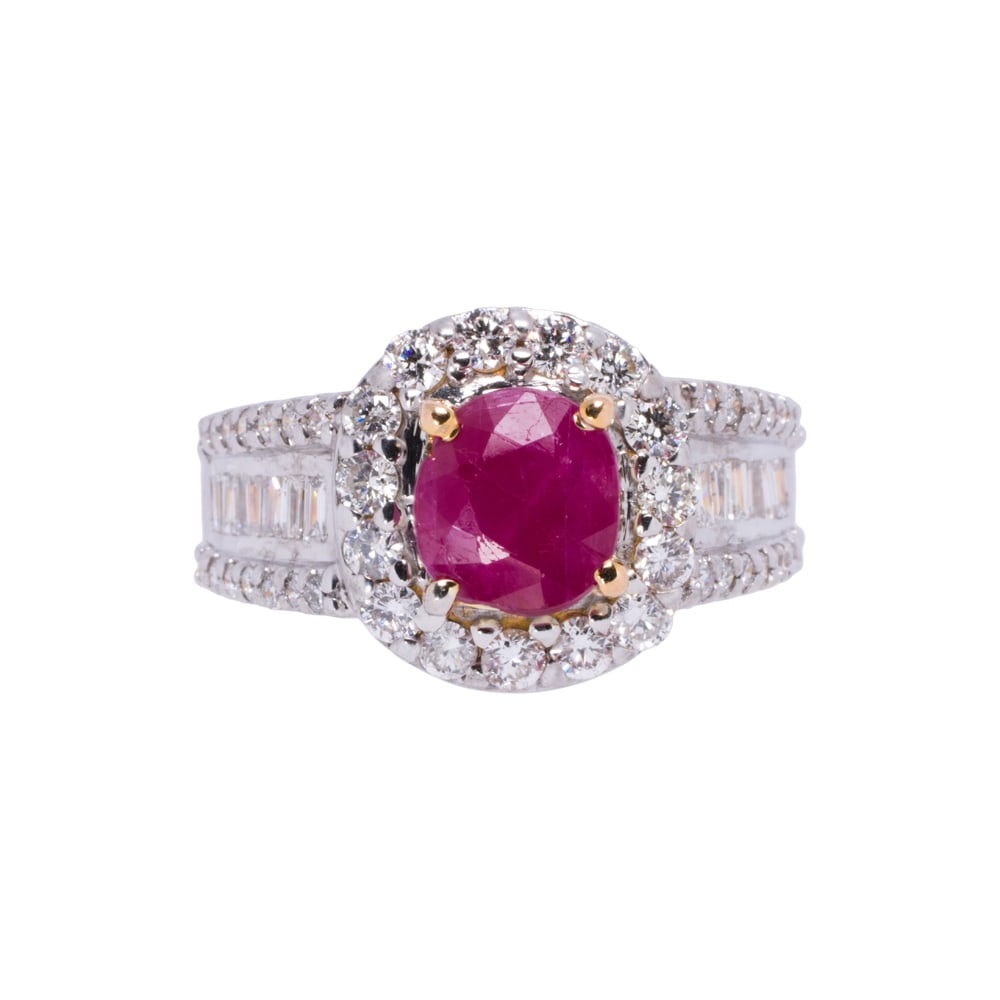A ruby, diamond, and bi-color 18k gold ring (1 of 2)