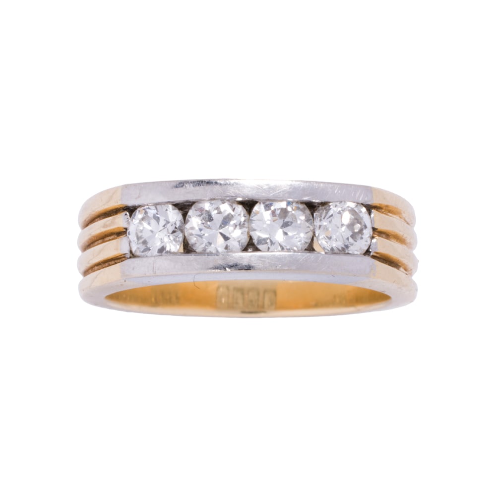 A diamond and 14k bi-color gold ring (1 of 2)