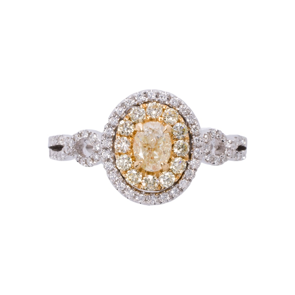 A colored diamond and 14k white gold ring (1 of 2)