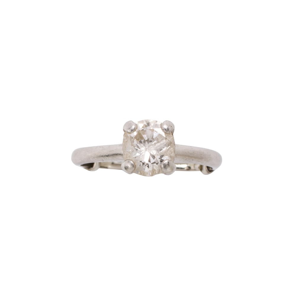 A diamond and platinum solitaire ring (1 of 2)