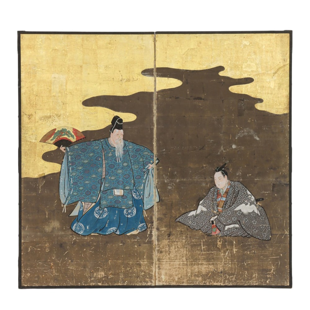 A Japanese two-panel folding screen (1 of 3)