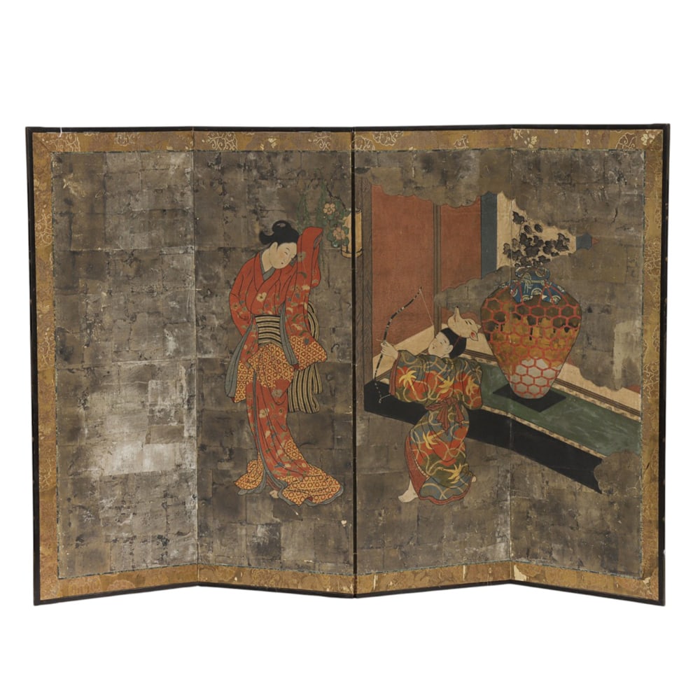 A Japanese four-panel folding screen (1 of 3)