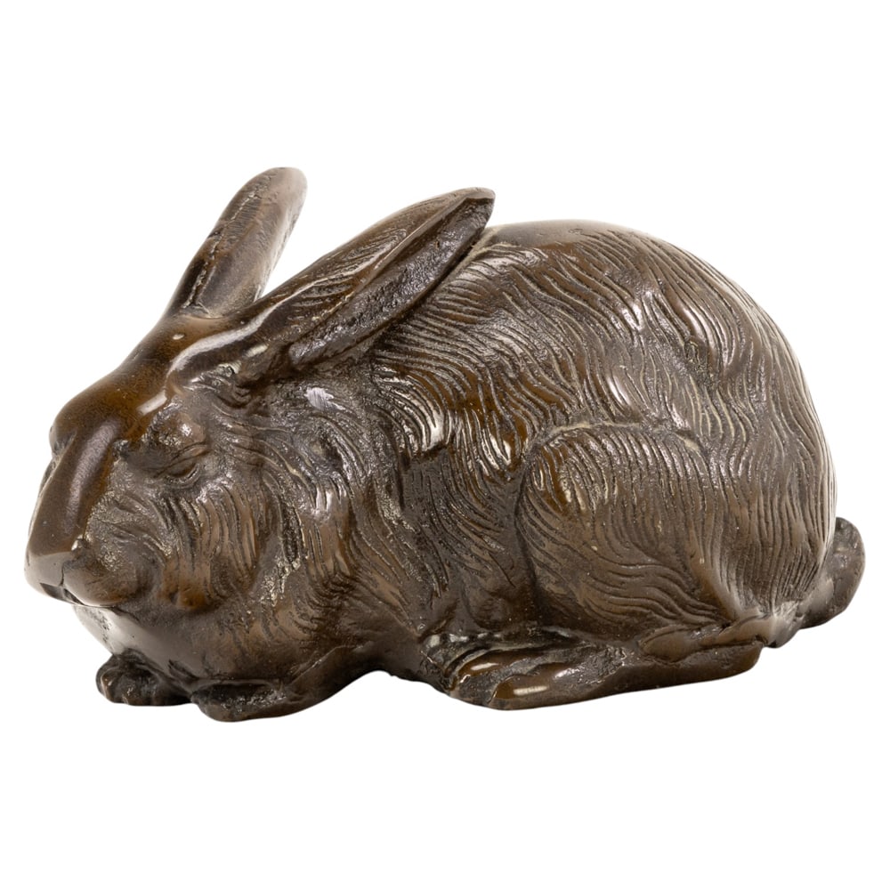 A Japanese bronze rabbit: A Japanese bronze rabbit. Early 20th century, 5.5" across.
