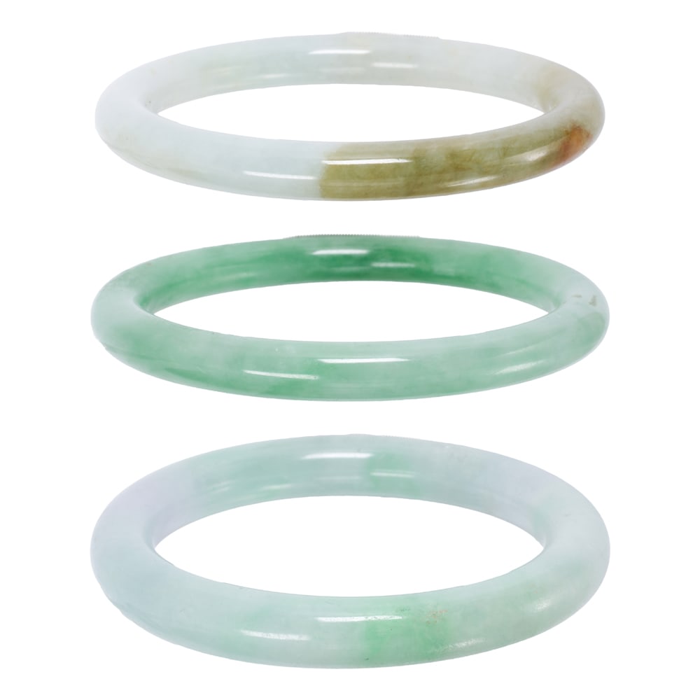 (lot of 3) Chinese jadeite bangle bracelets (1 of 4)