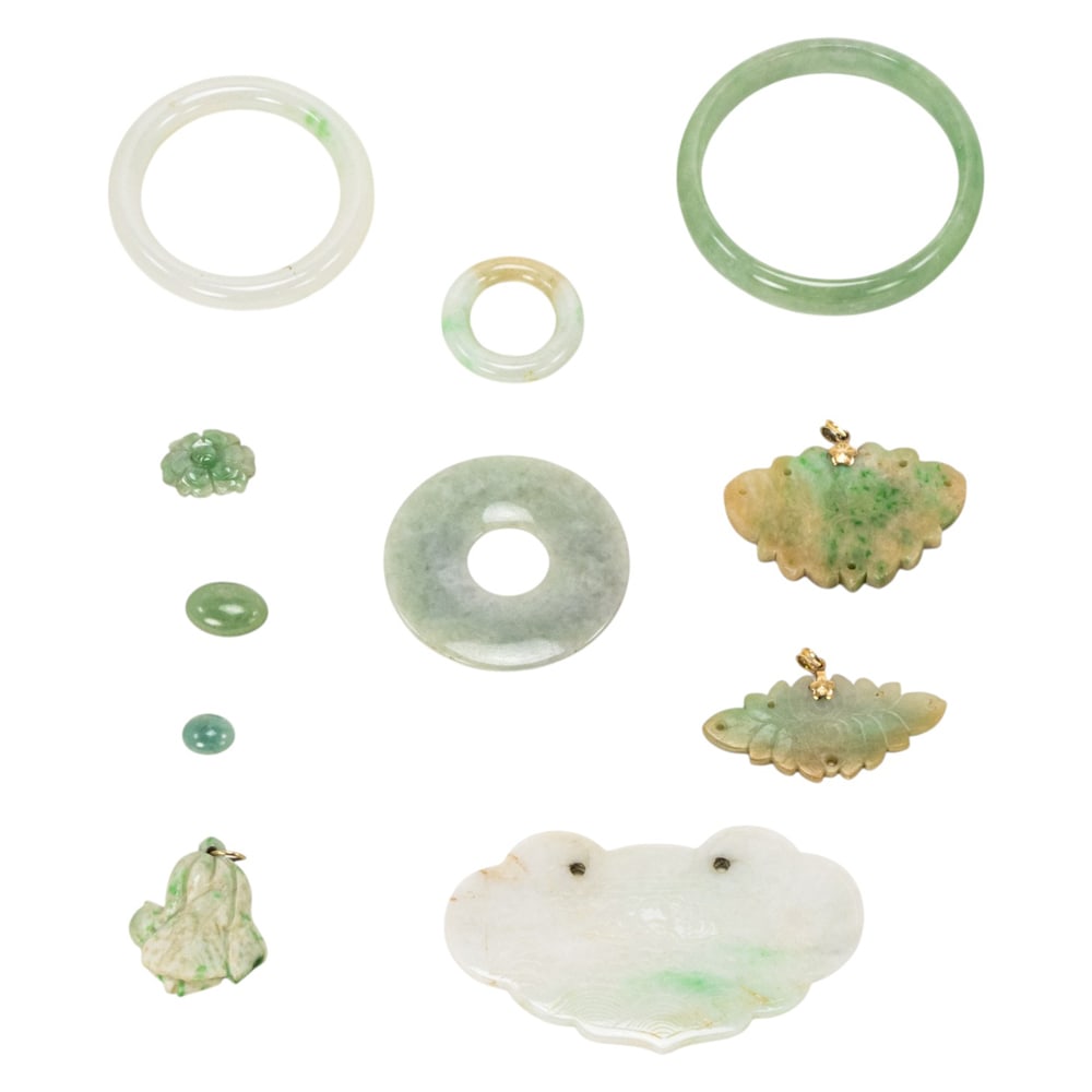 A group of Chinese jadeite carvings (1 of 2)
