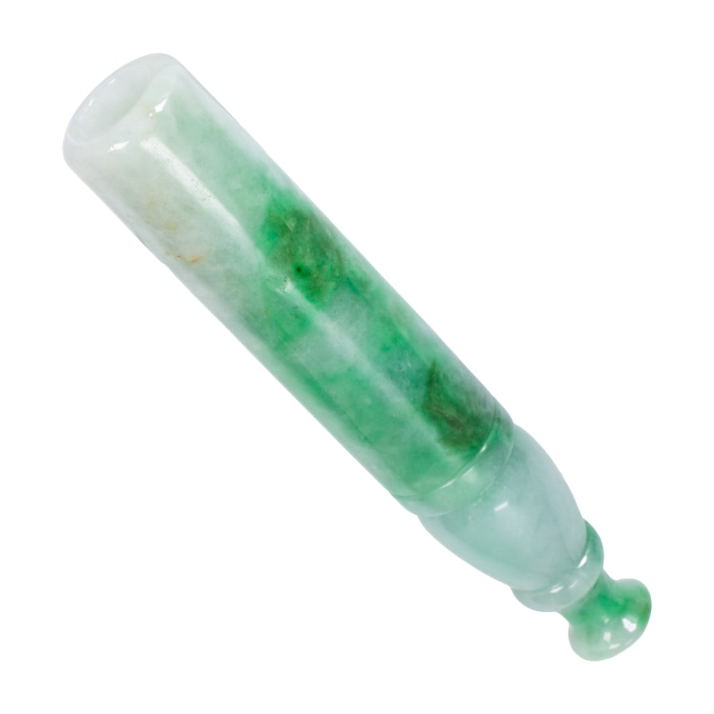 A Chinese green jadeite cigarette holder (1 of 2)
