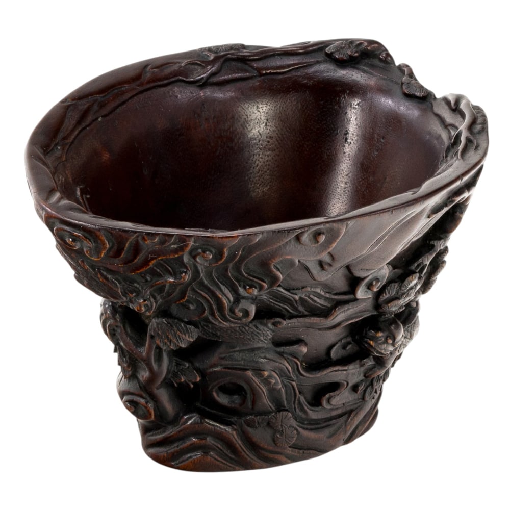 A Chinese aloeswood libation cup (1 of 4)