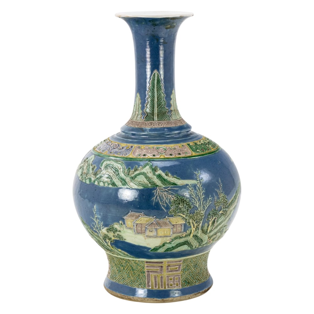 A Chinese glazed biscuit porcelain vase (1 of 4)