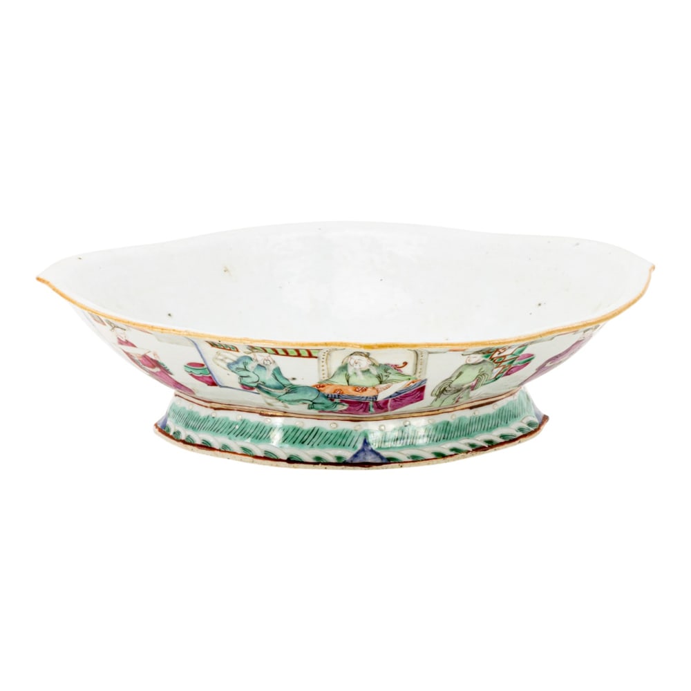 A Chinese famille rose stemed bowl
