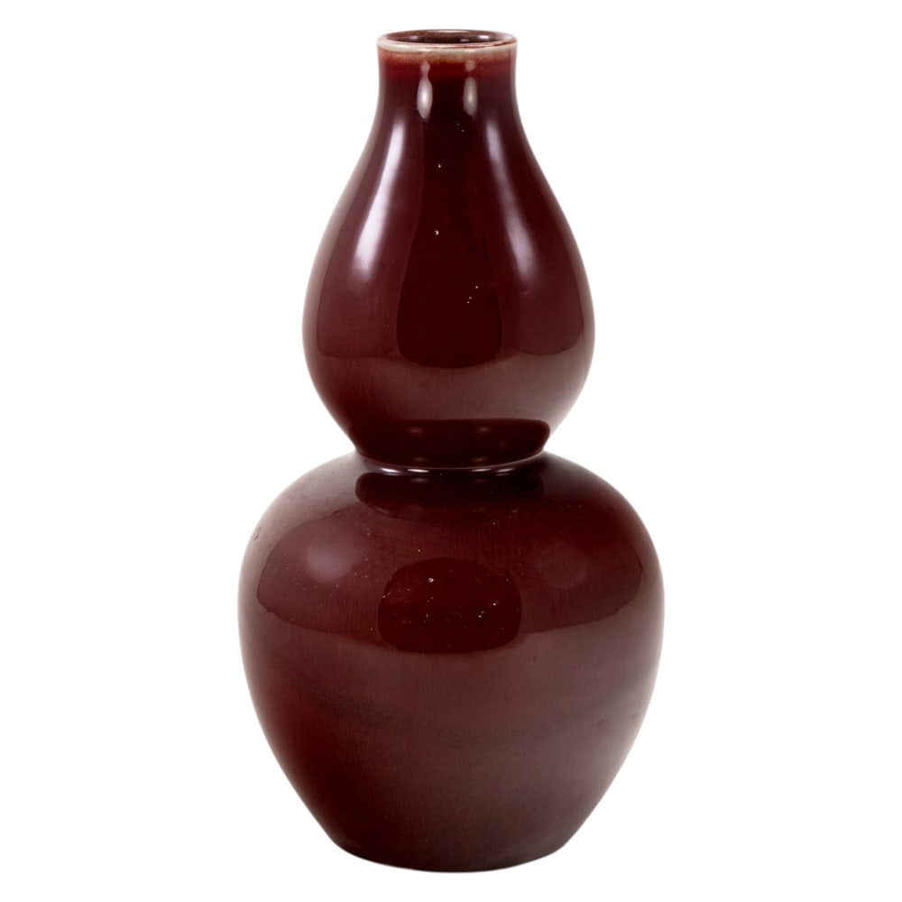 A Chinese ox-blood glazed double gourd vase (1 of 3)