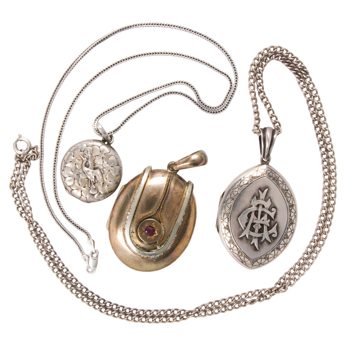 Three antique silver lockets (1 of 1)