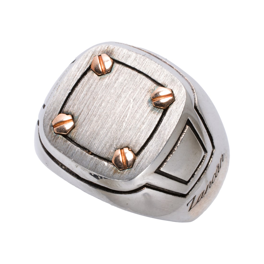A Zancan Gioielli silver ring: A Zancan Gioielli silver ring Of brutalist design; size 12; 15.50 grams
