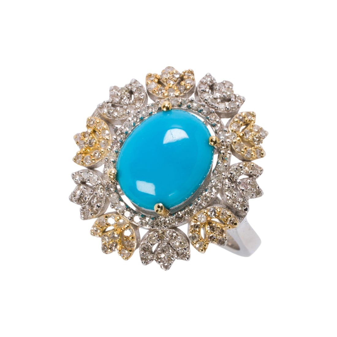 A turquoise diamond and silver ring (1 of 1)