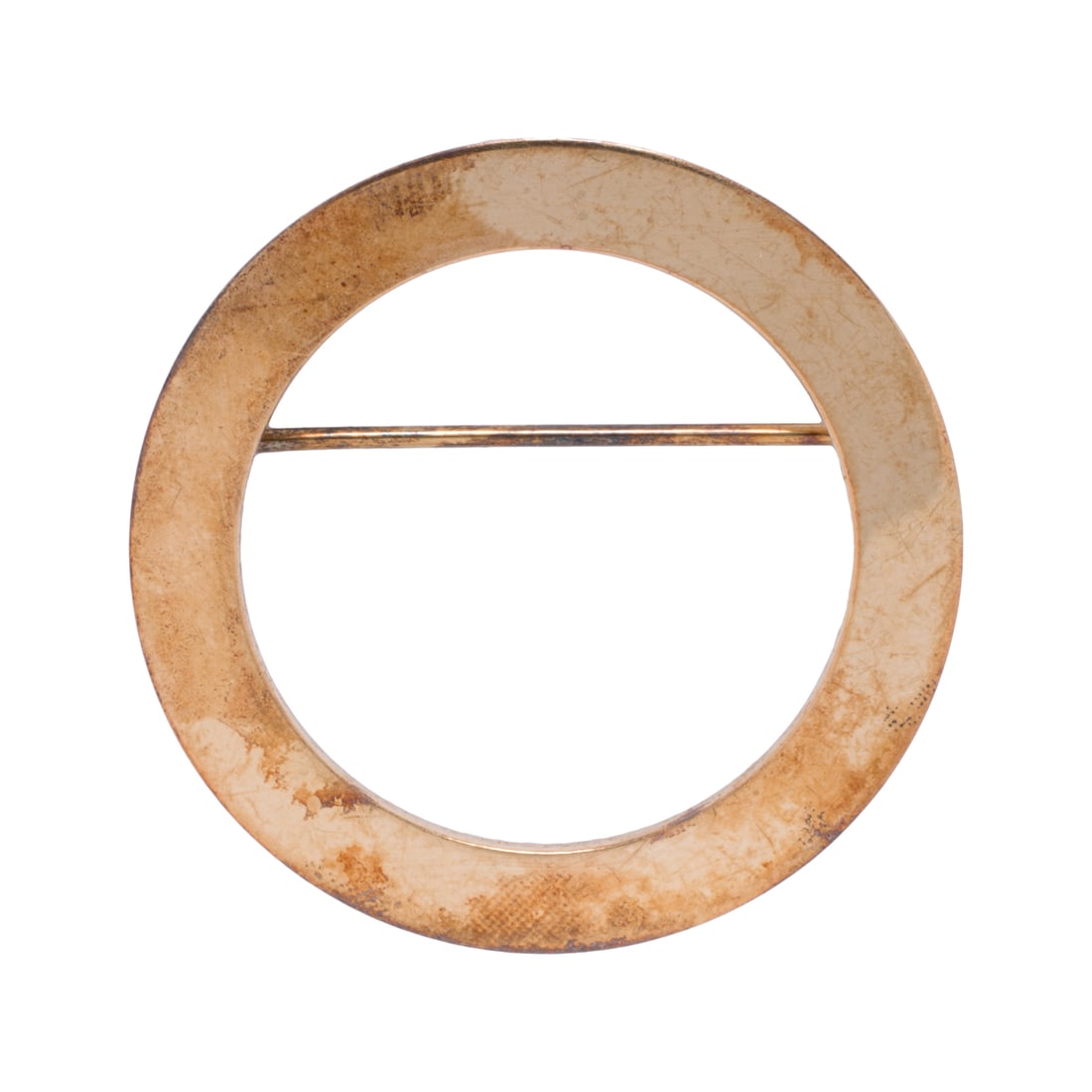 A 14k gold pin: A 14k gold pin Of circular frame design; width: 1 1/4 in; 5.30