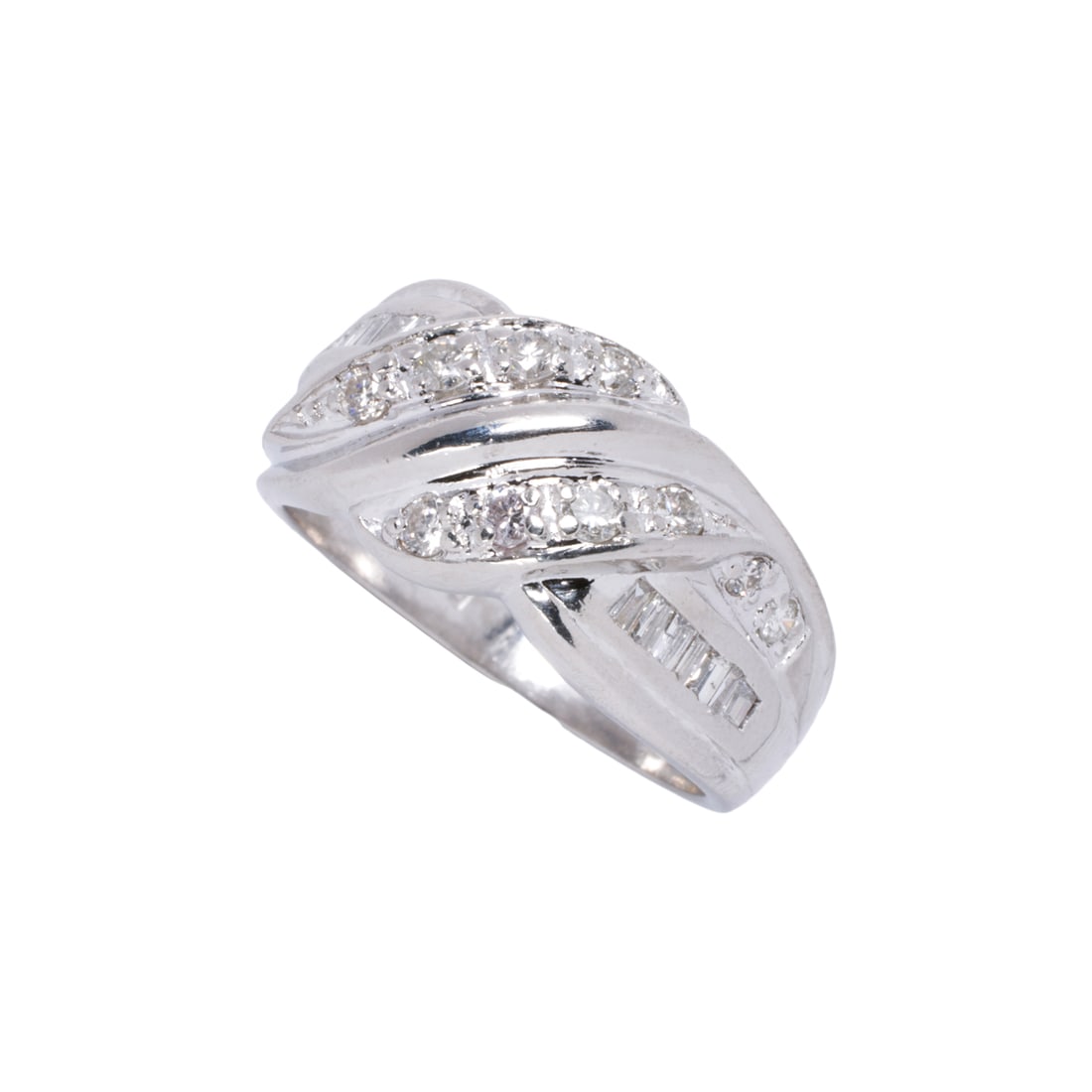 A diamond and platinum ring