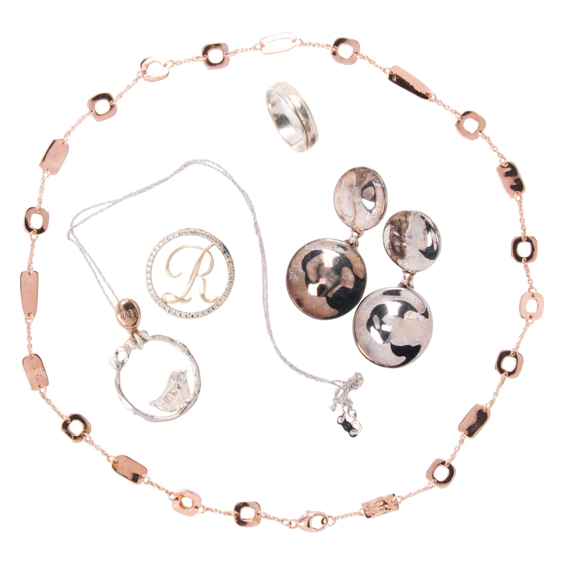 A group of miscellaneous silver jewelry (1 of 1)