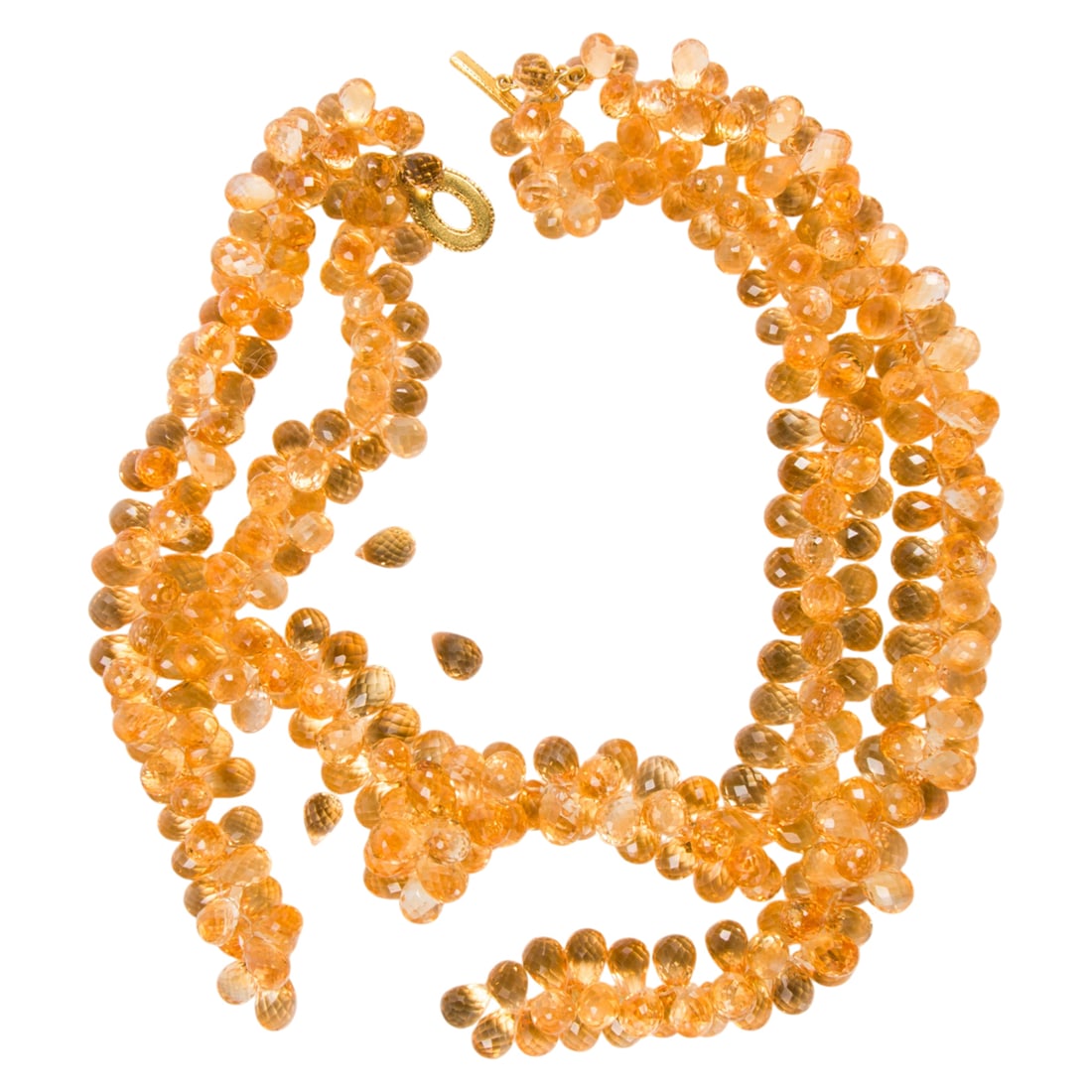 A citrine and 18k gold necklace