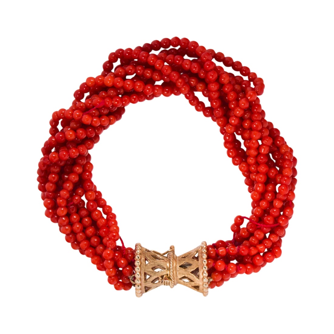 A coral and 14k gold bracelet (1 of 1)