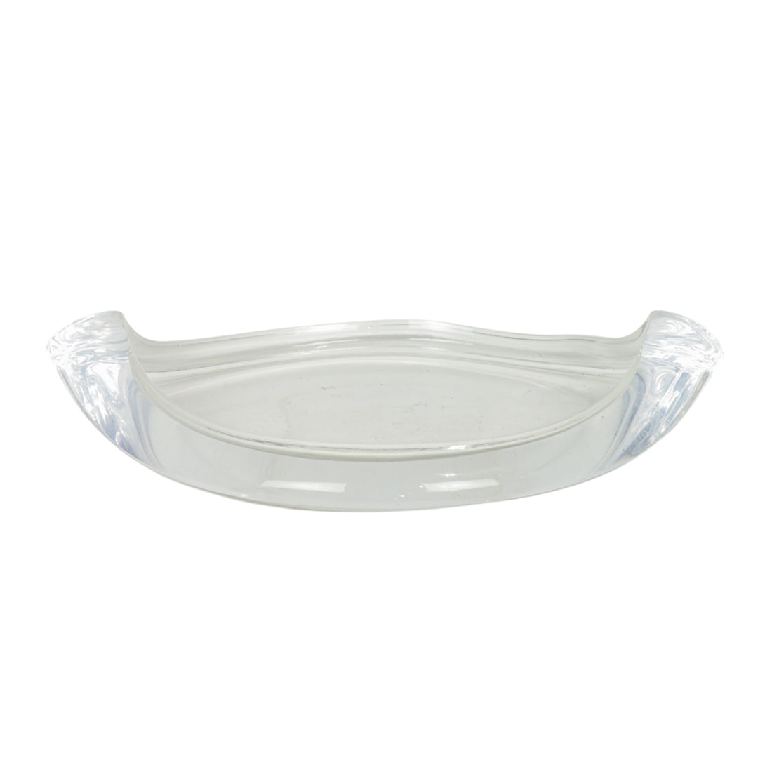A Ritts Co. of LA lucite lozenge shaped low bowl: A Ritts Co. of LA lucite lozenge shaped low bowl, unmarked, 4.25"h x 19"w