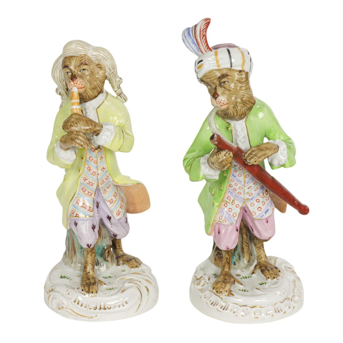 Two German porcelain monkey band figures (1 of 1)