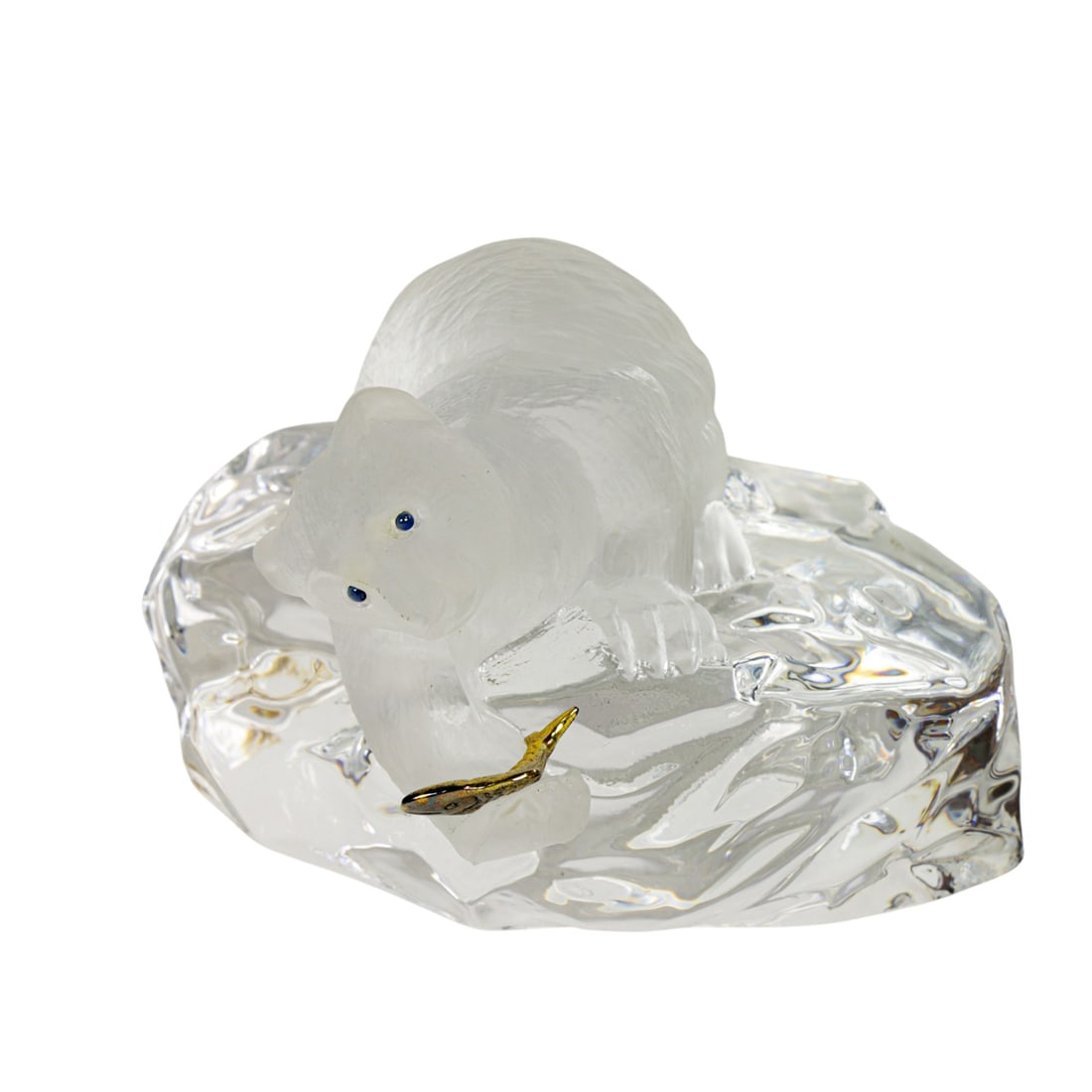 An Igor Carl Faberge frosted and clear glass figure of a polar bear cub