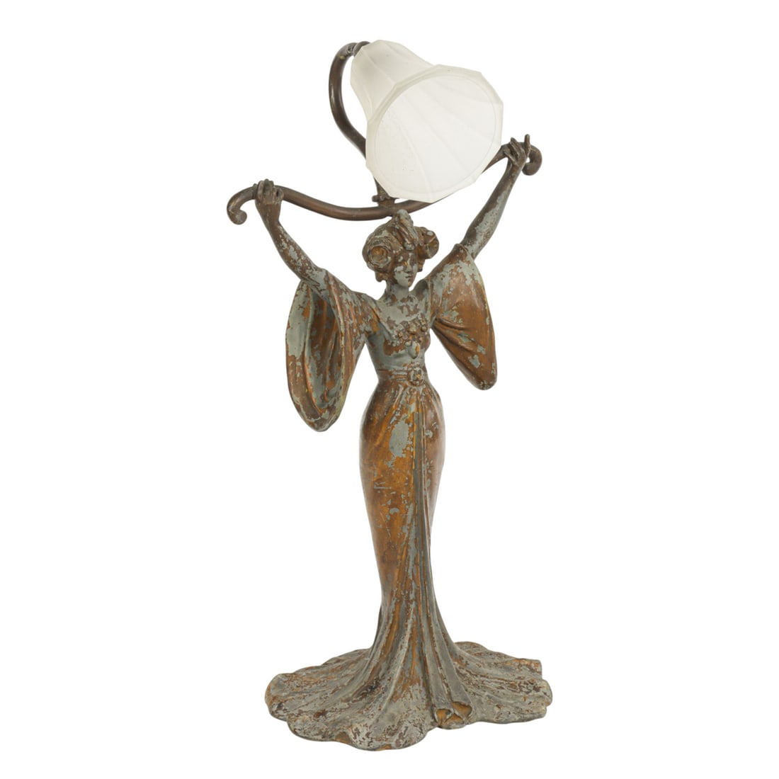An Art Nouveau metal figural table lamp (1 of 1)
