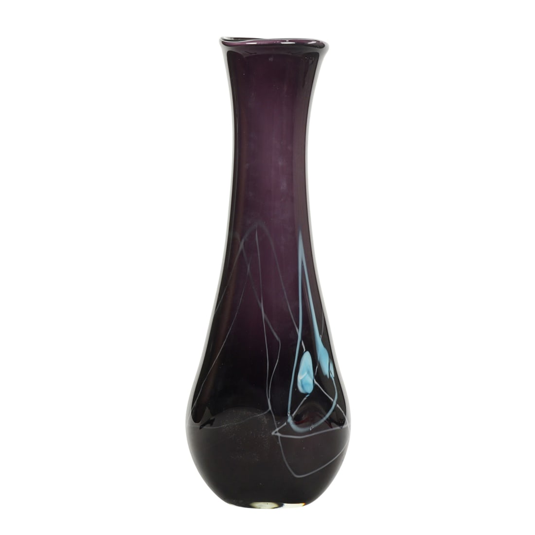 A tall Italian Murao amethyst glass vase (1 of 1)