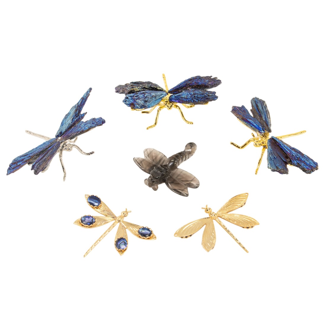 Six specimen stone and shell dragonflies (1 of 1)