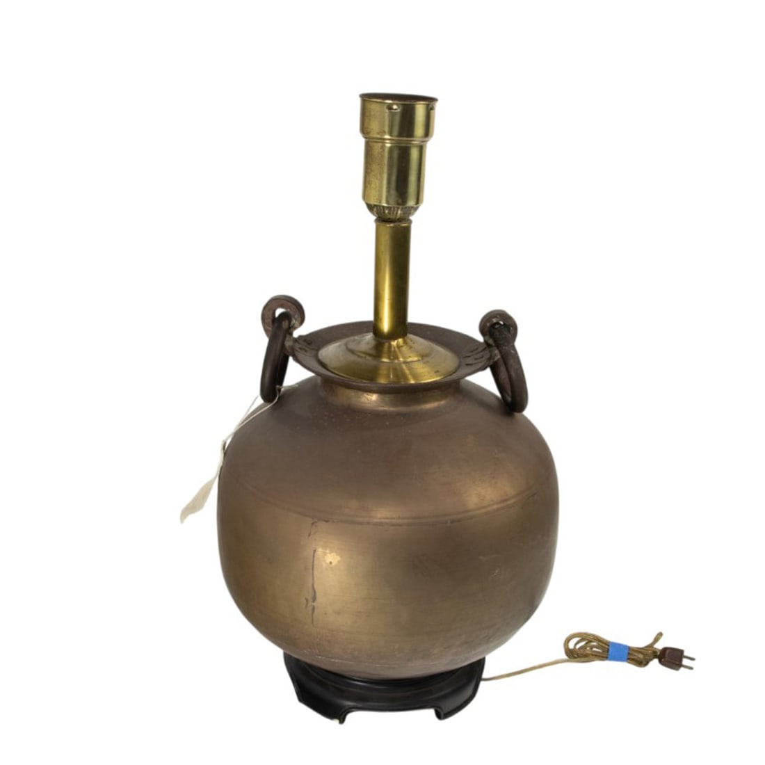 An Indian brass water jar, now a table lamp (1 of 1)