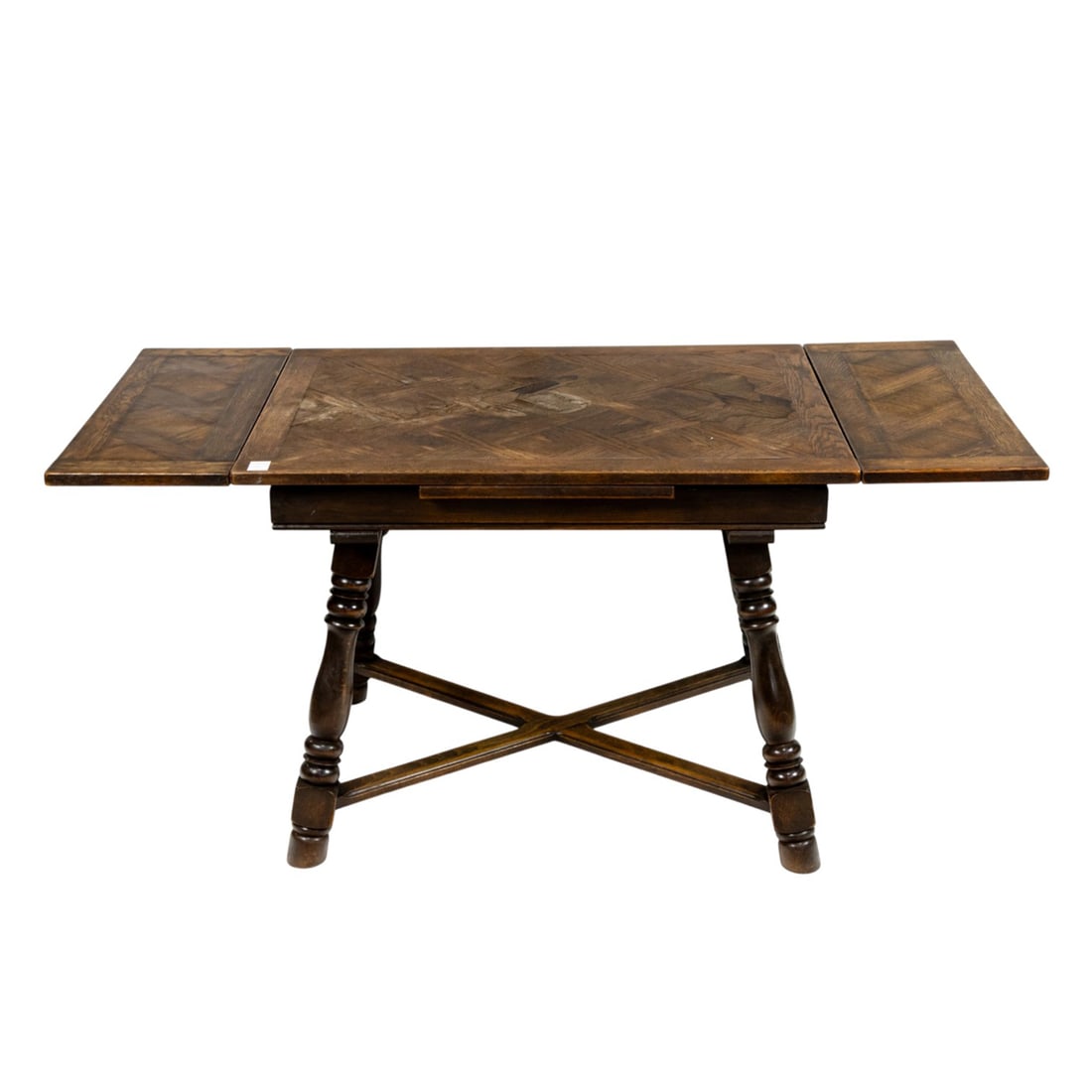 An English style parquetry expandable dining table (1 of 2)