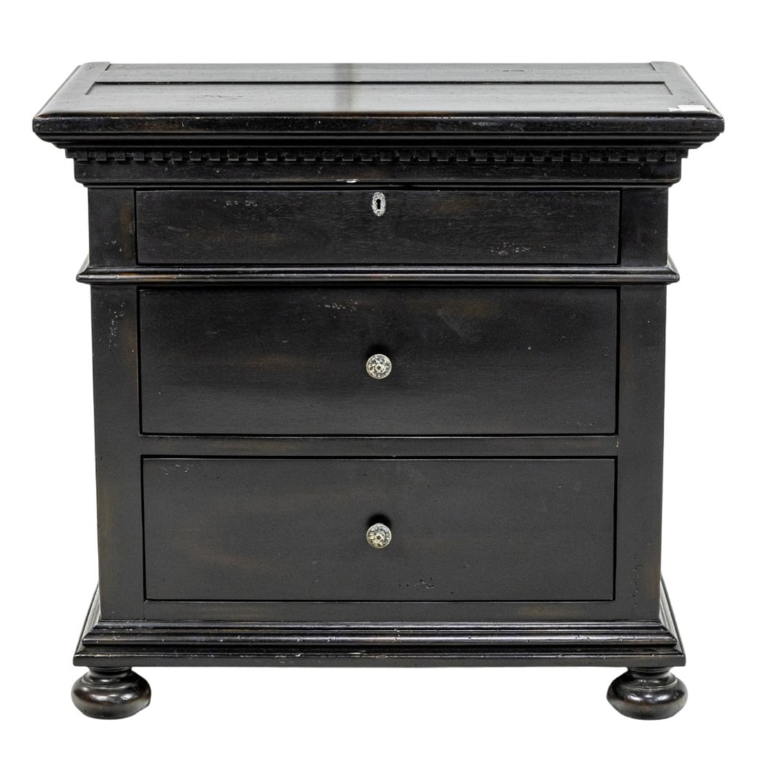 A Restoration Hardware (RH) three-drawer nightstand with ebonized finish (1 of 1)