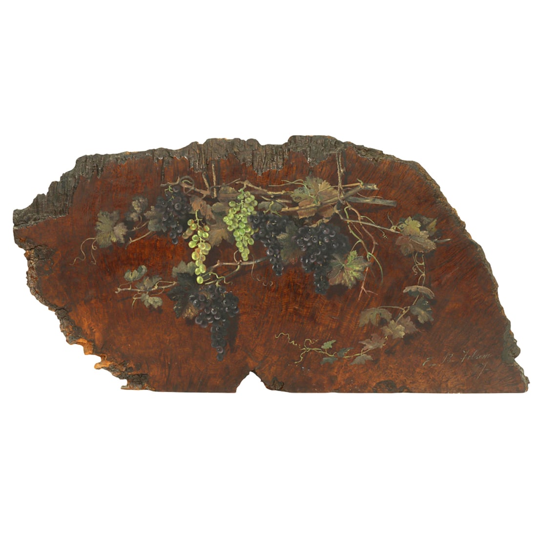 A hand painted wood slab