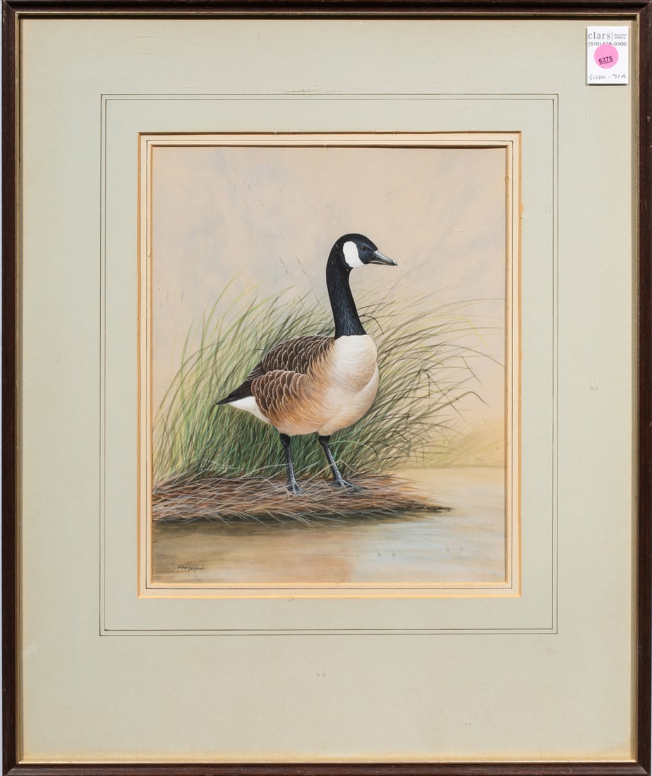 Work on paper, American School (20th century): American School (20th century), Goose, gouache on paper, signed "Fitzgerald" lower left, overall (with frame): 24"h x 19.75"w
