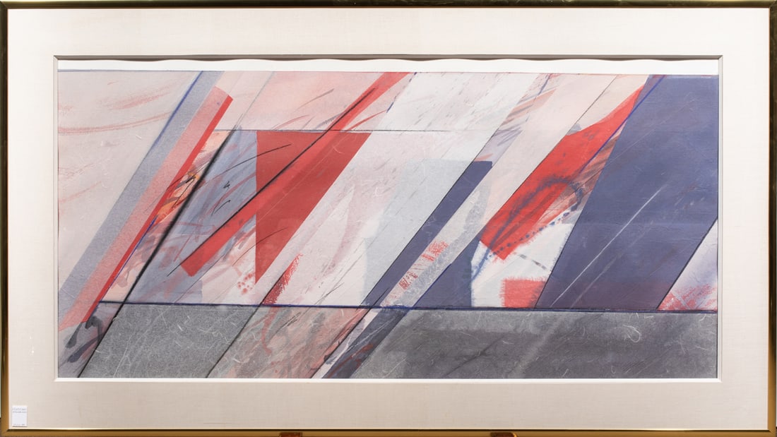 Mixed Media, Greg Gummersall: Greg Gummersall (American, b. 1947), Untitled, mixed media on paper, overall (with frame): 37.5"h x 66.25"w