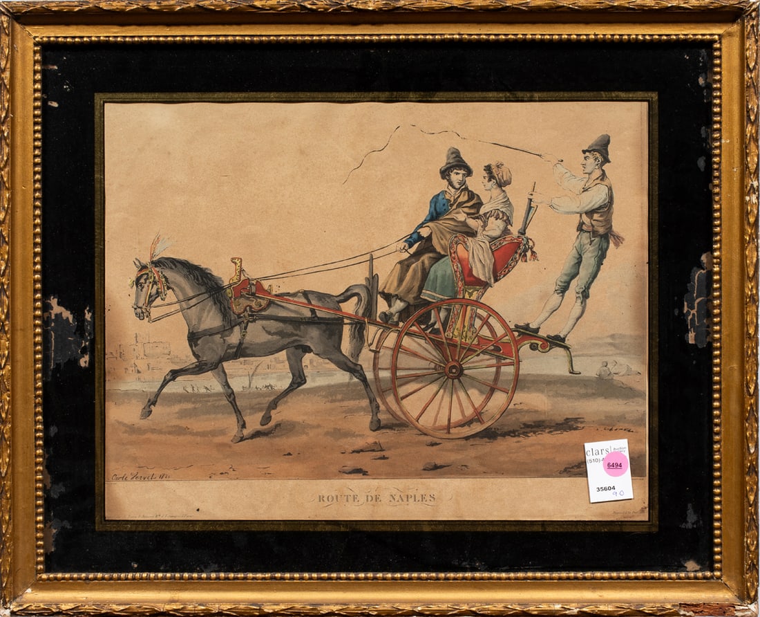 Print, French School (19th/20th century): French School (19th/20th century), "Route de Naples," print, overall (with frame): 18"h x 22"w