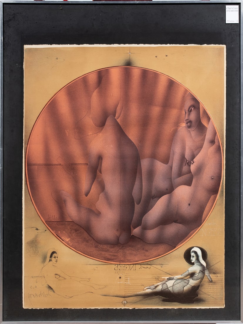 Print, Paul Wunderlich: Paul Wunderlich (German, 1927-2010), "Le Bain Turc nach Ingres," 1973, lithograph, pencil signed lower left, edition EA, overall (with frame): 31.75"h x 24"w